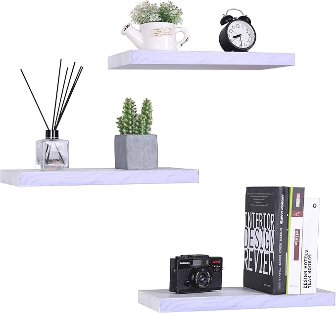 Rustic White Wood Floating Shelves Farmhouse Wooden Wall