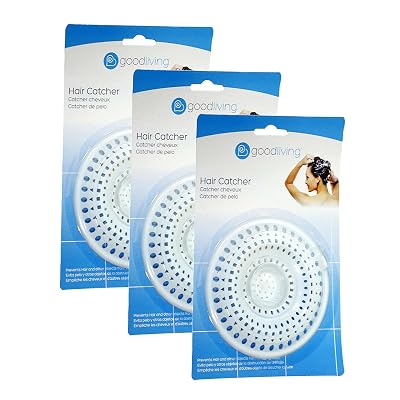 GOOD LIVING Self-Sealing Hair Catcher for Multiple Drain Sizes, 3-Pack