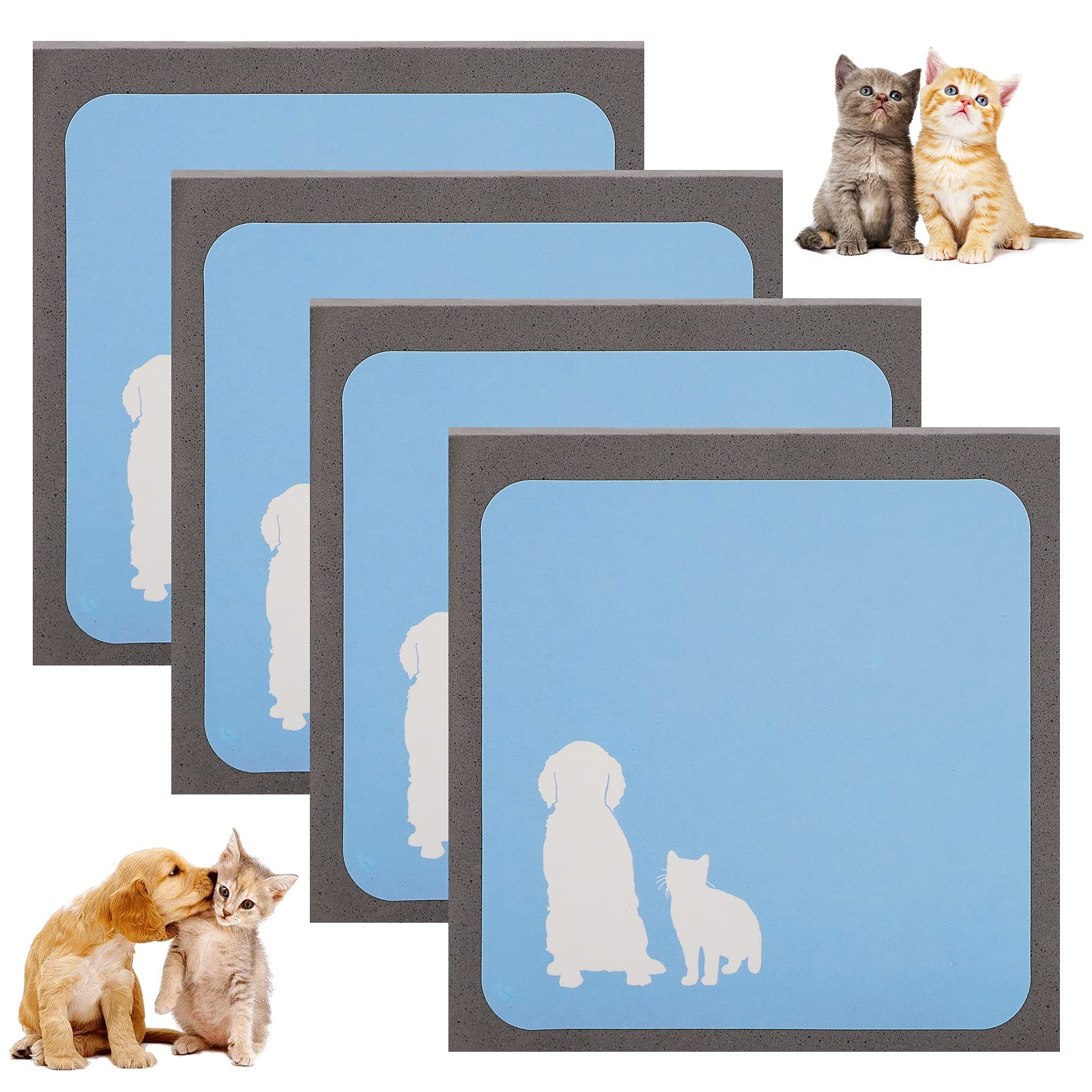 GLAITC Pet Hair Remover Pet Hair Lifter Sponge 4 Pieces Pet Cleaning Sponge Brush Hair Fur Remover Cat Dog Fur Lint Catcher for Furniture, Seats,Sofa Mat,Clothing,Car Seats,Carpets,Bed Animal Hair