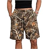 VIPWOLF Men's Camo Shorts Y2K Letter Graphic SweatShorts Drippy Streetwear Shorts