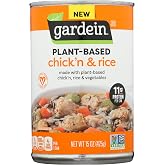 Gardein Plant-Based Chick'n &amp; Rice Soup, Vegan, 15 oz. | Good source of plant-based protein, 13g per can; vegan; great for quick weeknight dinners and lunches