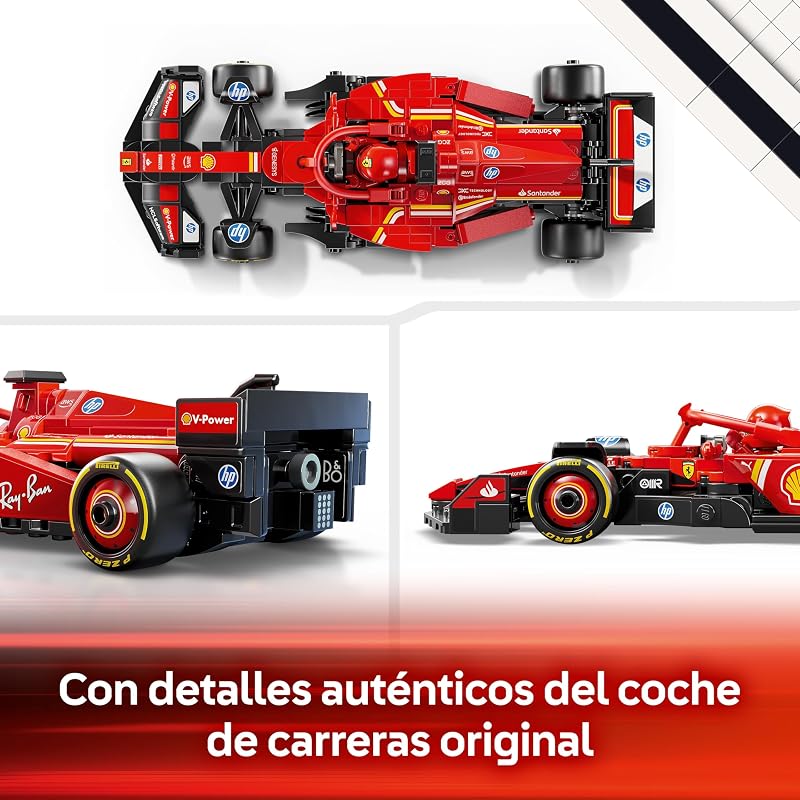 LEGO Speed Champions Ferrari SF-24 F1 Toy Racing Car, Modelo de Veículo de Fórmula 1 Vermelho e Minifigura do Piloto para Colecionar, Presente para Meninos e Meninas 10 Anos e Mais Velhos 77242