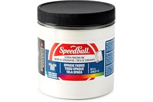 Speedball Opaque Iridescent Fabric Screen Printing Ink, 8-Ounce, Pearly White