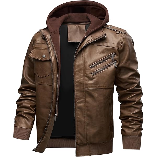 Ornrjfll Winter Motorcycle PU Jacket Biker Leather Coats