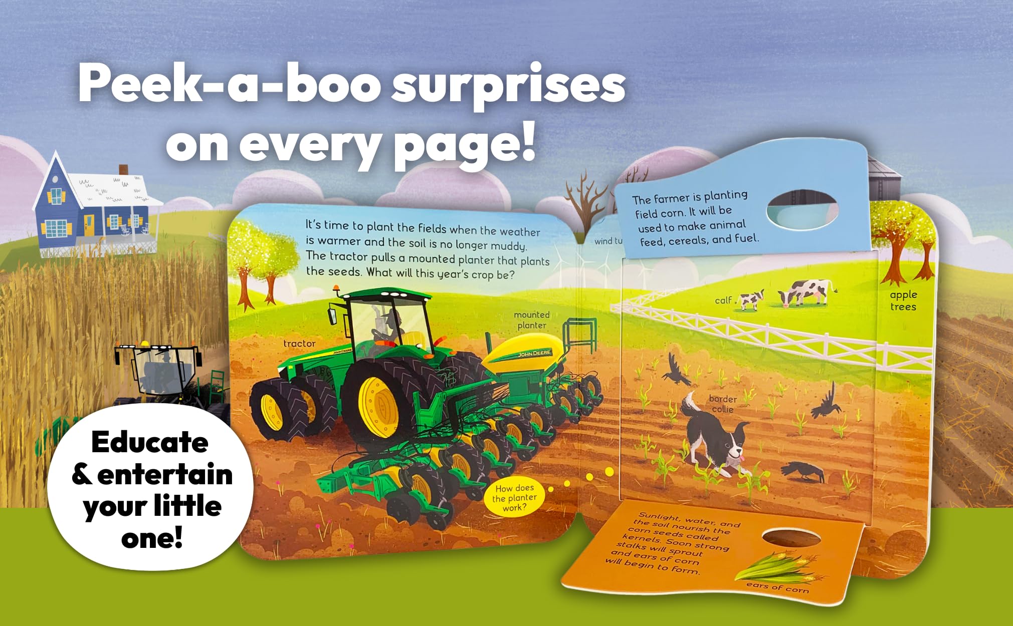 John Deere Kids Peek-a-Flap Dirt - Lift-a-Flap Board Book for Little Farmers and Tractor Lovers (John Deere Peek-a-Flap Board Book)