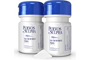 POLVOS DE SULPHA MENPER Antibiotic Powder with Bacitracin, First Aid Pain Relief, Healing Wound Seal Powder, Essential Wound Care Medicine for Travel, Effective Healing and Protection, 7.5g, 2-Pack