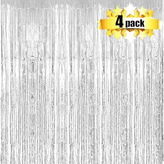 Amazon Com Niuber Foil Curtains Backdrop 4 Pack Photo Booth