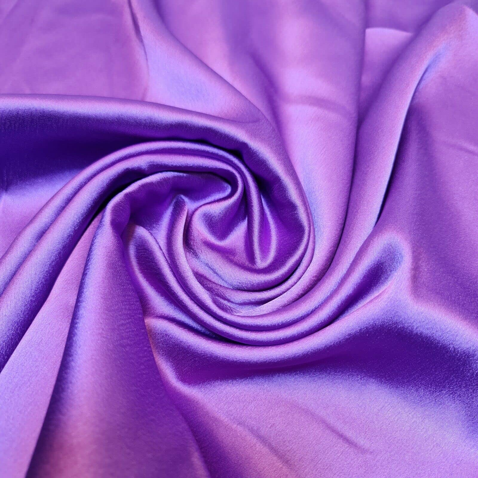 Glossy Charmeuse Silk Satin Bridal Dress Polyester Lining Craft Fabric 44" Meter (2 Meter, Purple)