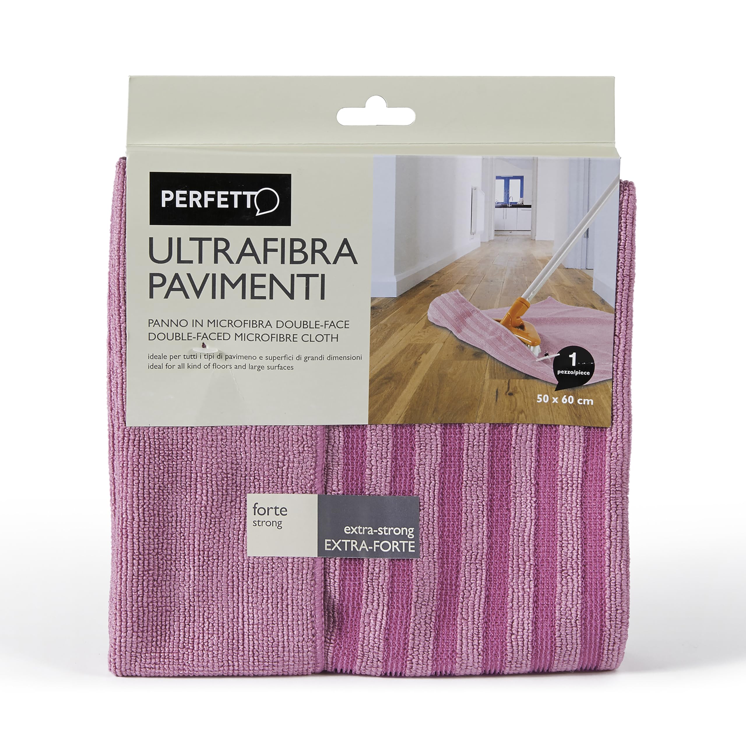 Perfetto Double-Face Microfiber Floor Cloth, Dimension- 50 X 60 Cm.