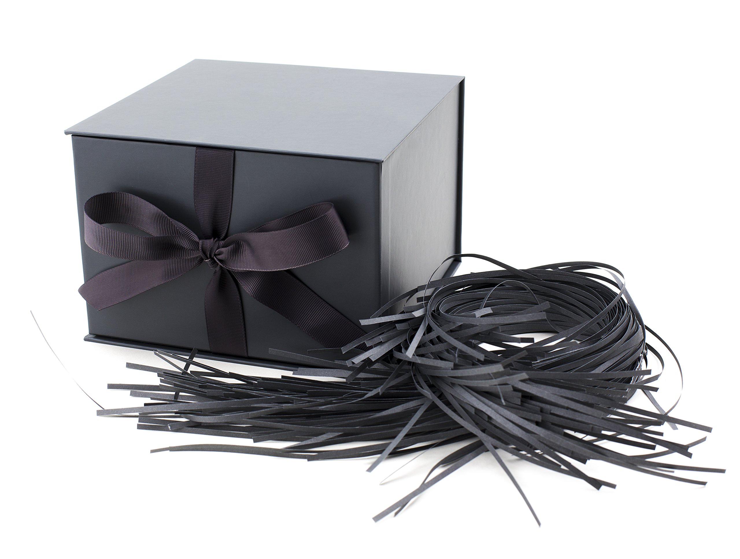 Amazon.com: Black + Gold Fancy Gift Box - Wrapping Kit | Medium 10.5 x ...