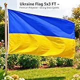 SHATCHI Ukraine Flag 5ft x 3ft Polyester with Brass Eyelets view 5