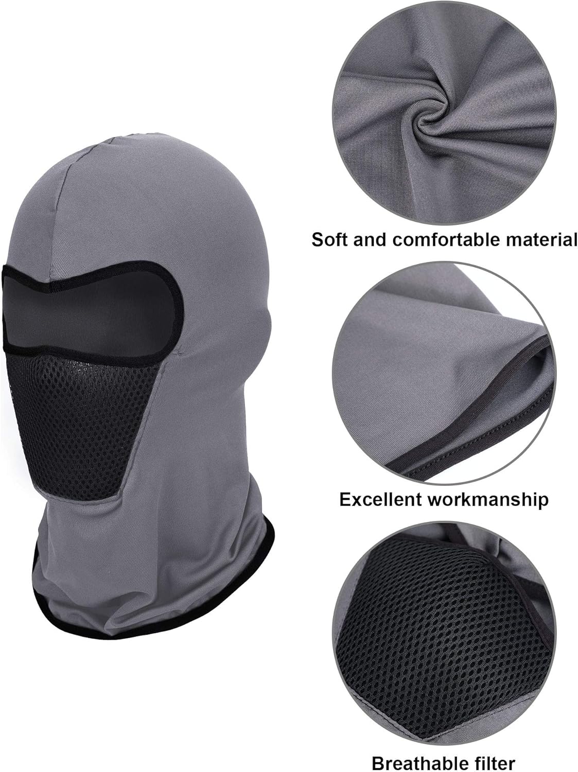 6 Pieces Summer Balaclava Face Mask Breathable Sun Dust Protection Mask Long Neck Cover for Outdoor Activities (Blue, Khaki, Black, Navy Blue, Grey, Army Green) at  Men’s Clothing store
