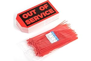 VELATYVIO 90Sets Out of Service Tags with Adjustable Zip Ties Repair Label for Machine Equipment Inspection Maintenance 5.51 X 2.76inch Red