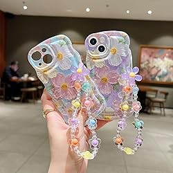 for iPhone 13 Mini Curly Wavy Case, Cute Colorful