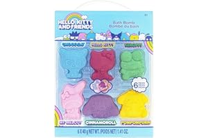 Hello Kitty and Friends Bath Bombs Set, 6 Piece, Bubblegum Scented - Ages 3+ Character Molded – Fun & Bright Colors - Bath Time Fun, Great Birthday Gifts, Stocking Stuffers, by Townley Girl