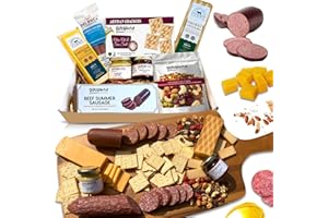 GIFTWORLD Charcuterie Meat and Cheese Gift Basket, Charcuterie Board Food Items, Food Gifts for Men, Meat Sampler For Men, Tailgating, Business, Congratulations, Care Packages, Thanksgiving and Christmas Gifts (8-item Bundle)