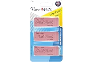 Paper Mate Pink Pearl Erasers, Large, 3 Count