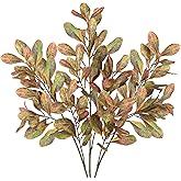 3PCS Artificial Greenery Stems 31.5 Inch Fall Faux Branches for Vase Fake Pittosporum Tobira Leaves Branches Long Stems Plants Leaf Bushes for DIY Floral Arrangement Bouquets Party Home Decor Yellow