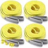 Vincreem 4 Pcs Lift Sling Straps Heavy Duty Web Slings Straps Polyester Nylon for Hoist Car Outdoor Using