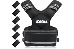 ZELUS Weighted Vest for Men and Women | 4-10lb/11-20lb/20-32lb Vest with 6 Ironsand Weights for Home Workouts | Adjustable Body Weight Vest Exercise Set for Cardio and Strength Training