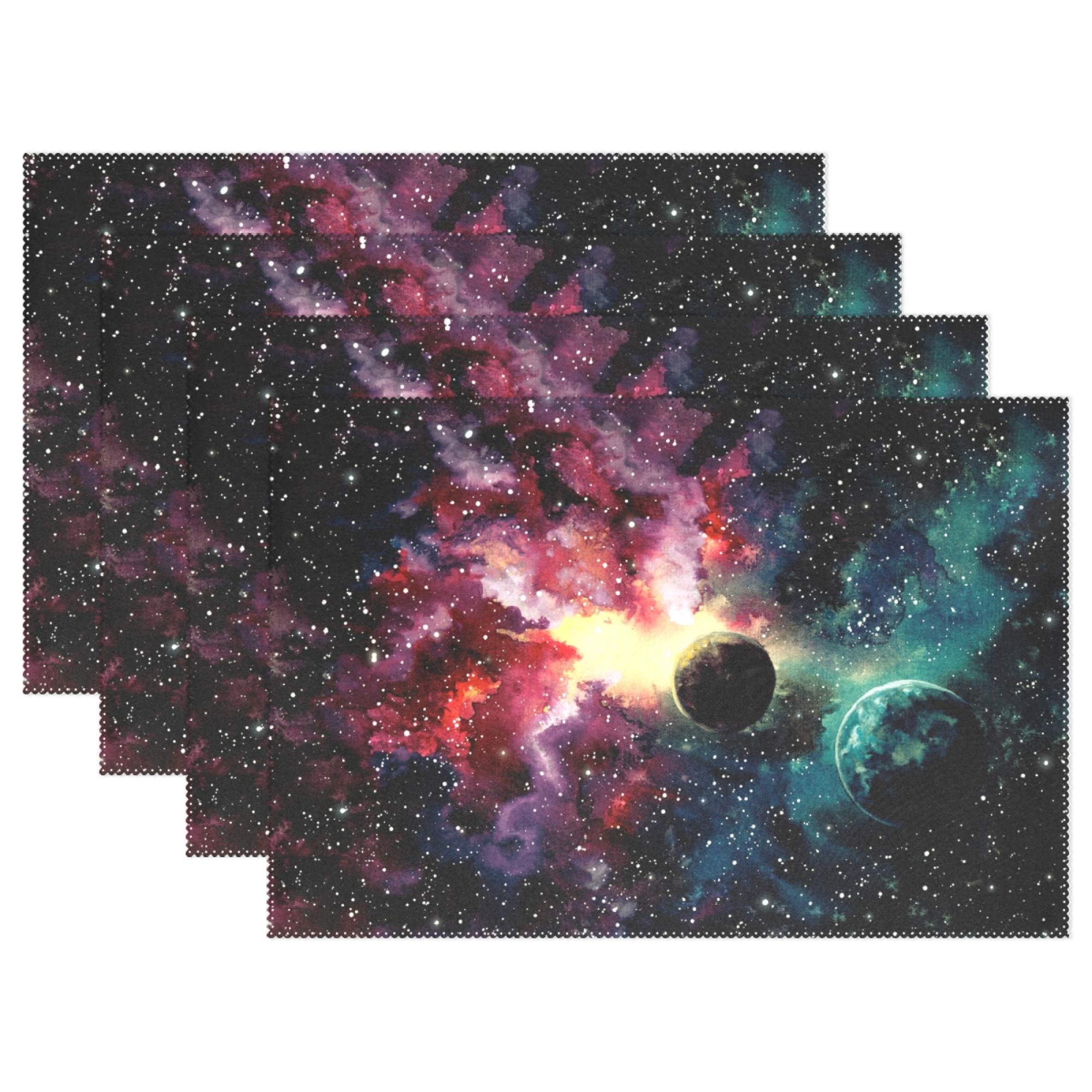 Placemats Shine And Planet Place Mats Dining Table Mats Christmas Decoration 4pcs