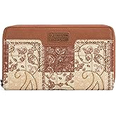 Montana West X Wrangler Wristlet Wallets for Women Large Check Book Western Patchwork Print Wallet RFID Travel Wallet