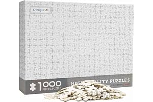 CHENGQISM Jigsaw Puzzles 1000 Pieces for Adults Blank Jigsaw Puzzles Pure Blank White Puzzles Solid Color Hardest Puzzles Hell Difficulty Jigsaw Puzzle for Adult Teens Toy Gift Hanging Decor