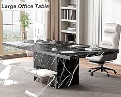 HSH 78” Black Dining Table for 6 to 8, Rectangle