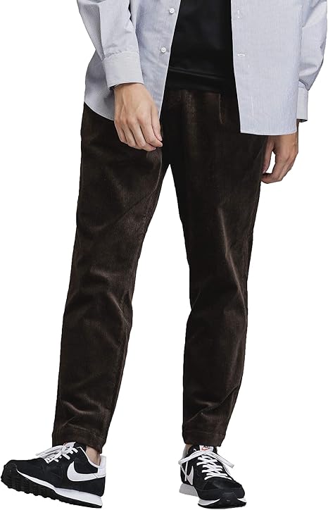 Amazon ナノユニバース ロングパンツ Web限定 ワンタックストレッチコーデュロイパンツ メンズ L ブラウン ロングパンツ 通販