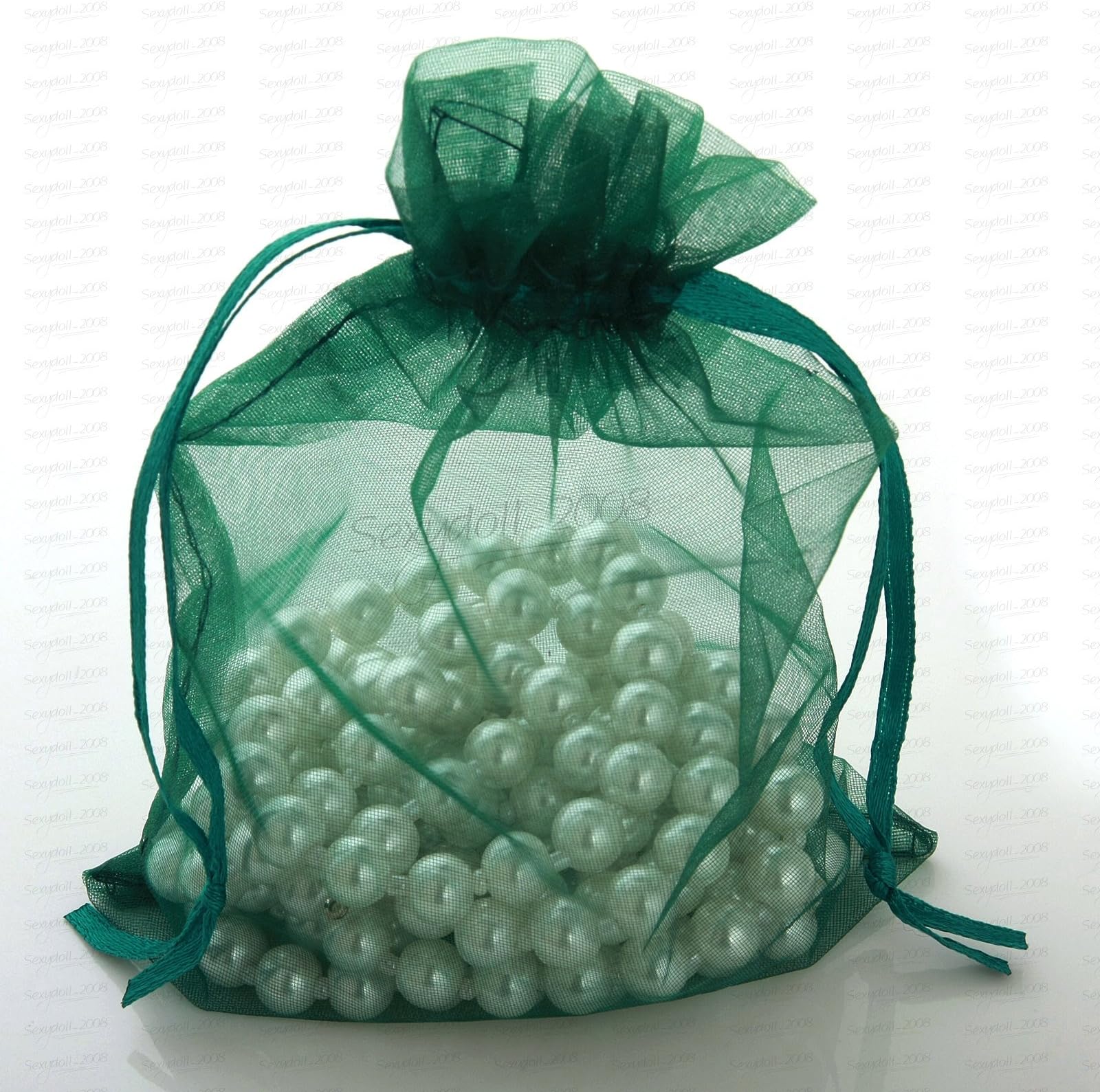 100 pcs 7X9cm Wedding Organza Pouches Gift Candy Bags Jewellery Packaging (deep green)