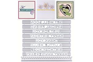 Lapoo 3D Backgrounds Metal Cutting Die for Scrapbooking, New Cutting Dies DIY Album Card Making Decor Paper Craft Metal Die Cuts Party Wedding Decorations (Common Blessing Words 4.5 x 3.5 in)