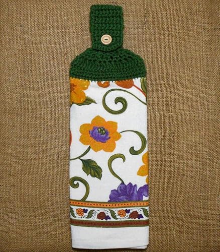 Amazon Com Fall Floral Hanging Dish Towel Double Sided With A