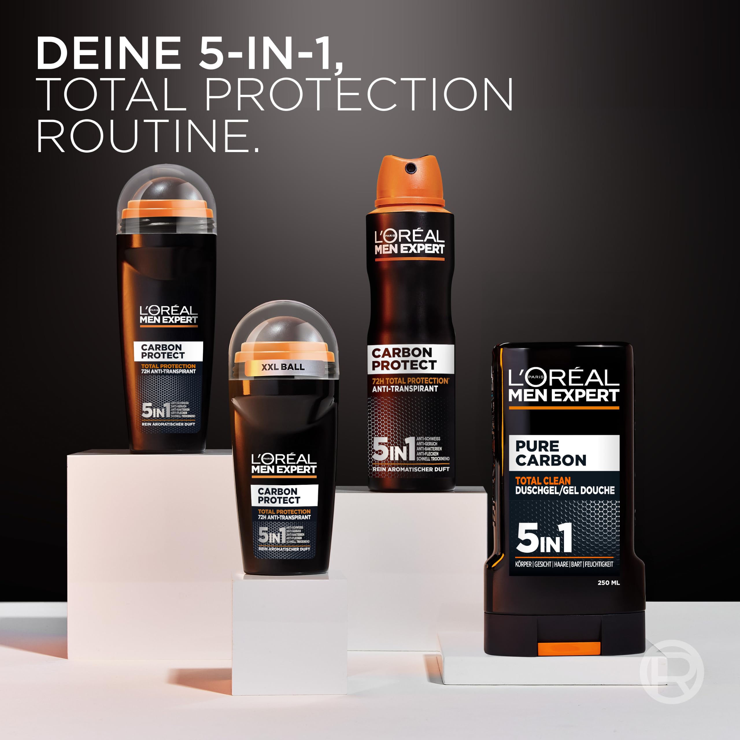 L'Oréal Men Expert XXL 5in1 Duschgel und Shampoo für Männer, Duschbad zur Reinigung von Körper, Haar und Gesicht, Herren Körperpflege für langanhaltende Frische mit Karbon, Pure Carbon, 1 x 400 ml 9