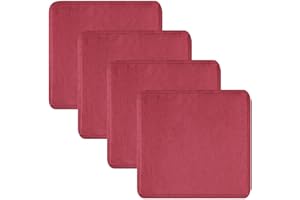 OutdoorLines Faux Linen Outdoor Cushion Covers Replacement 24"x22"x4", Waterproof Patio Cushion Cover for Outdoor Furniture, Outdoor Seat Cushion Covers for Patio, Garden (Set of 4, Red, Cover Only)