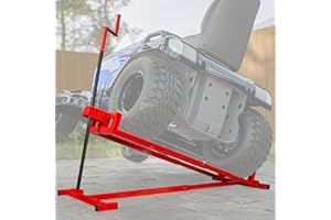 MULINSONFLY Ride-On Lawn Mower Jack Lift - Telescopic Maintenance Jack for Garden Tractors and Riding Lawn Mowers, 880 lbs Weight Capacity, Manual and Power Tool Handles Included