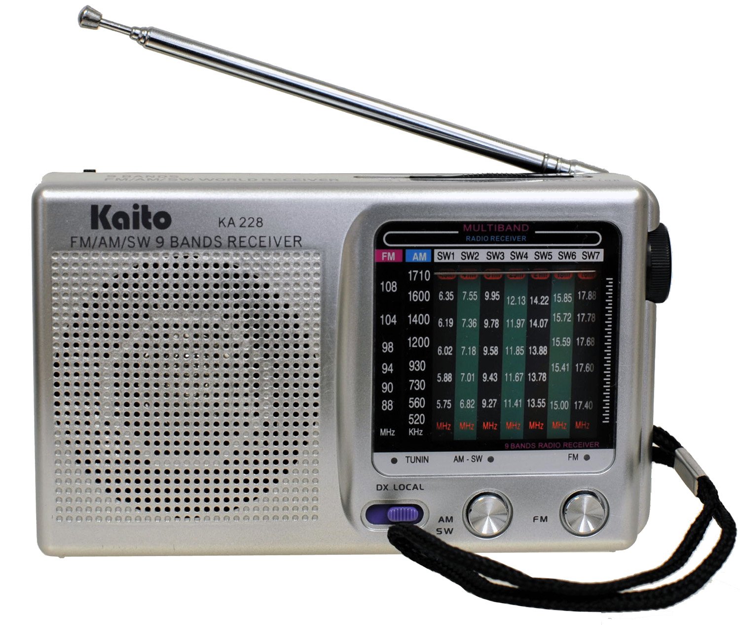 Kaito KA228 PocketSize 9Band AM/FM Shortwave Radio, Silver Buy