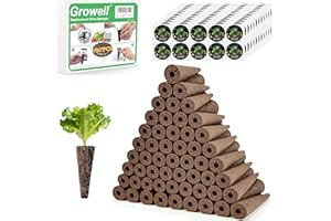 Growell 280Pcs Hydroponic Pods Kit, 140 Grow Sponges with 140 Pod Labels, Hydroponics Supplies, Grower Pods Refill Compatible