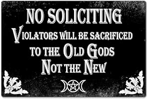 Bestylez No Soliciting Sign Gothic Decor For Kitchen, Home, House, Office 8 x 12 Inch (940)