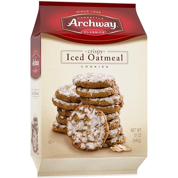 ARCHWAY COOKIES, CRISPY ICED OATMEAL COOKIES, 12 OZ