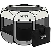 Love's cabin Pet Puppy Dog Playpen, Medium Dog Tent Crates Cage Indoor/Outdoor, Portable Playpen for Cat, Foldable Pop Up Dog Kennel Playpen with Carring Case, Removable Zipper Top, Grey