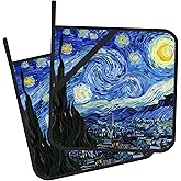 Gearsly Pot Holder Set of 2,Starry Night Kitchen Heat Resistant Potholder for BBQ Cooking Baking,Food Hot Pat for Women Men Kitchen Wear