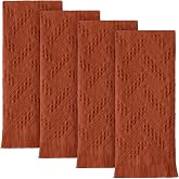 HunnmingRe 4 Pack Boho Hand Towel for Bathroom Kitchen, Burnt Orange | 14''x30'', Burnt Orange Hand Towels for Bathroom, Turkish Cotton Boho Decorative Kitchen Towel, Farmhouse Fall Guest Gift