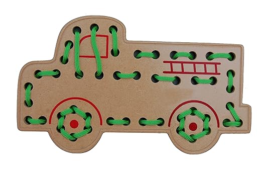 The Kiddy Depot - Wooden Lacing Activity  Fire Truck