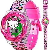 Hello Kitty LCD Watch for Girls with Flashing LED Lightshow - Vivid Pink Strap, Iconic Hello Kitty Design, Fun Time-Teaching Accessory