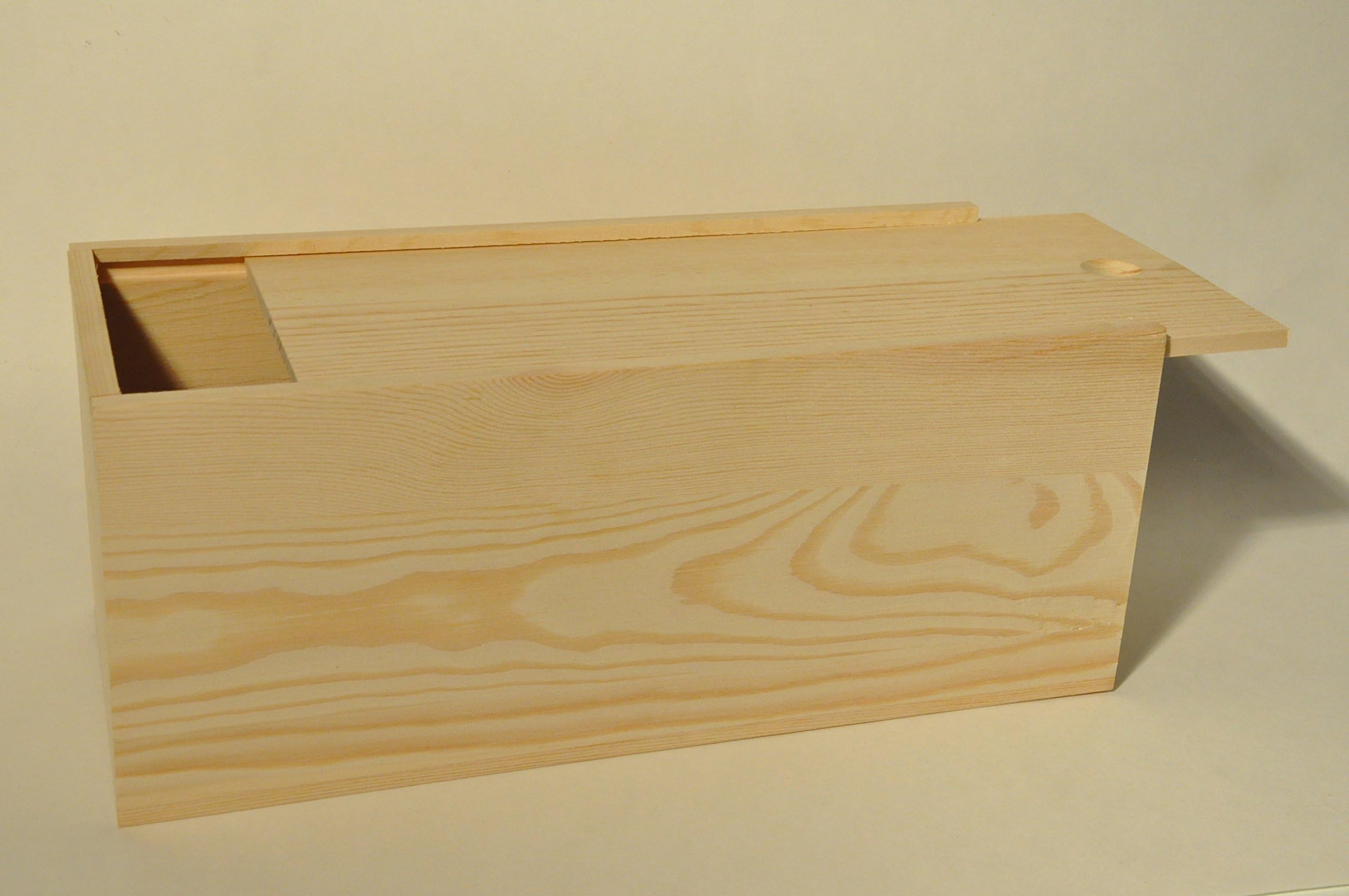 Cyber Week 1/2 PRICE SALE! IMPROVED Strength (MSRP $24) Unfinished Pine Wood Slide Lid Box for Artists, Packaging, Crafts, Holiday Gifts, Christmas, Weddings, Favors, Storage, Art Supplies