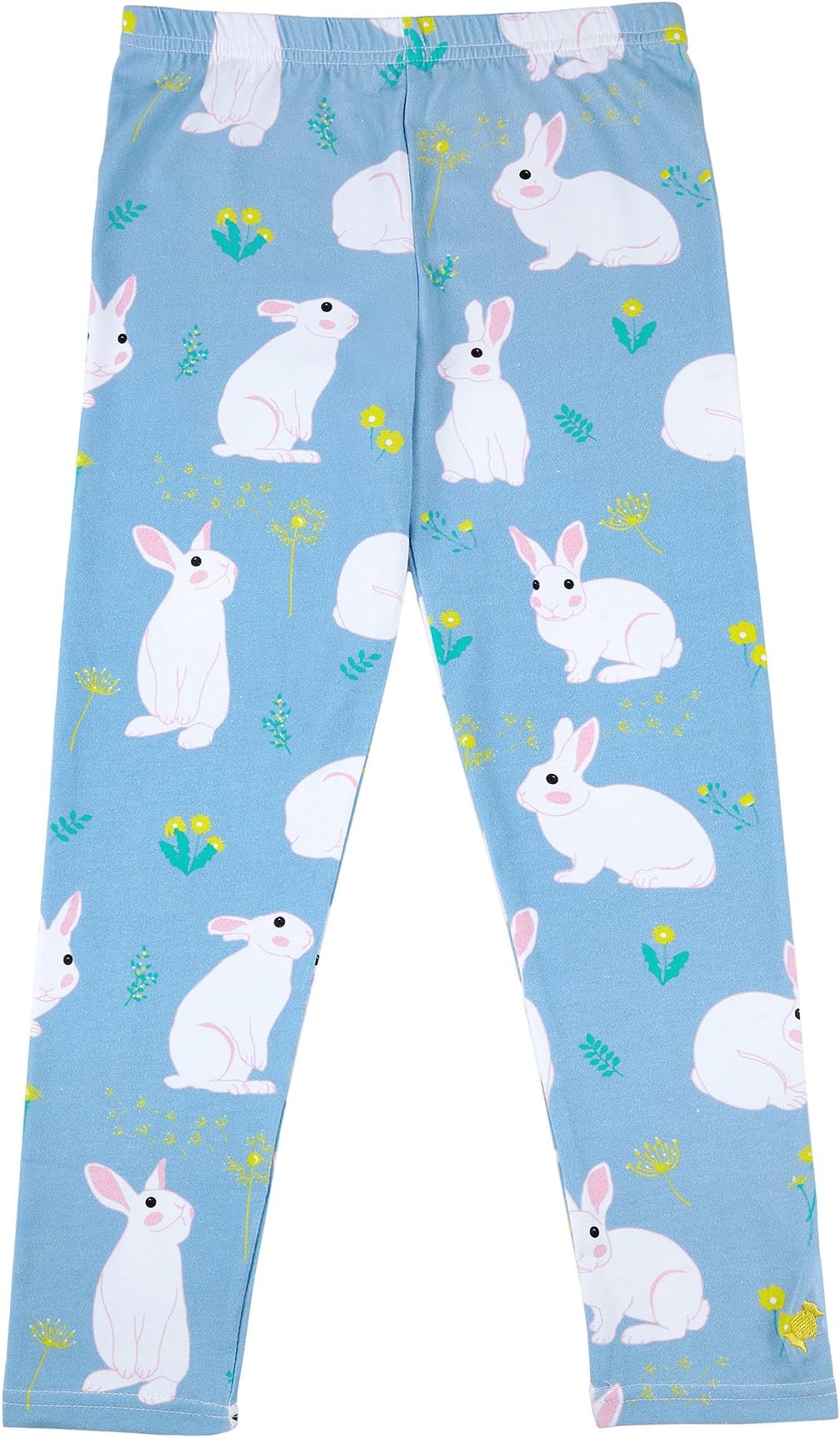 BonBon Clouds Girls Leggings Easter Bunnies - 95% Cotton and 5% Spandex - Active Wear for Babies, Toddlers and Kids