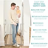 Regalo Safety 91.4cm Extra Tall Baby Gate for Doorways & Stairs 73.6-90cm view 4