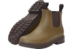 planone Orthopedic Wide Width Short Rain Boots for Women, Fashion Waterproof Chelsea Boots Outdoor Garden Ankle Muck Boots, N