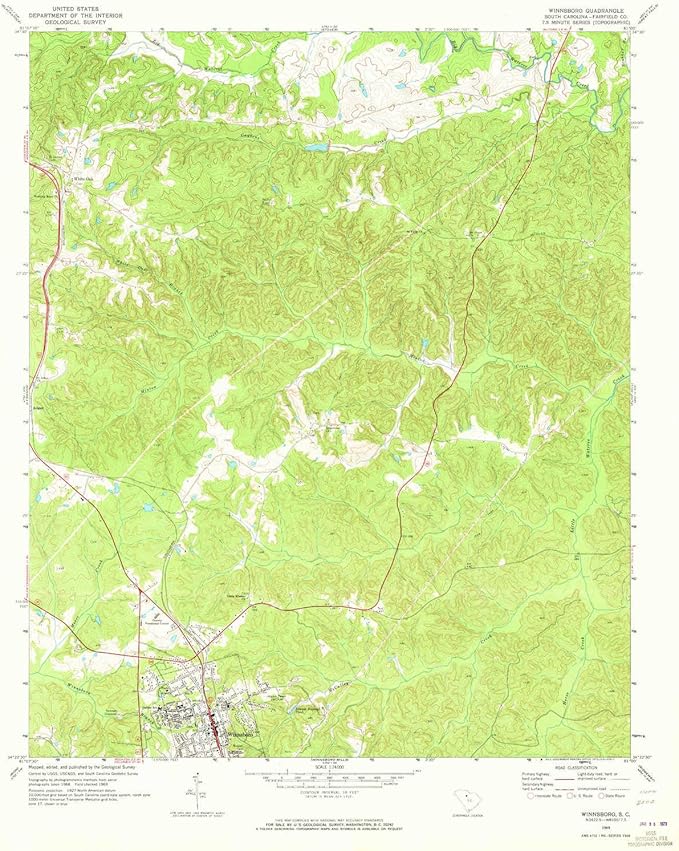YellowMaps Winnsboro SC topo map, 124000 Scale, 7.5 X 7.5