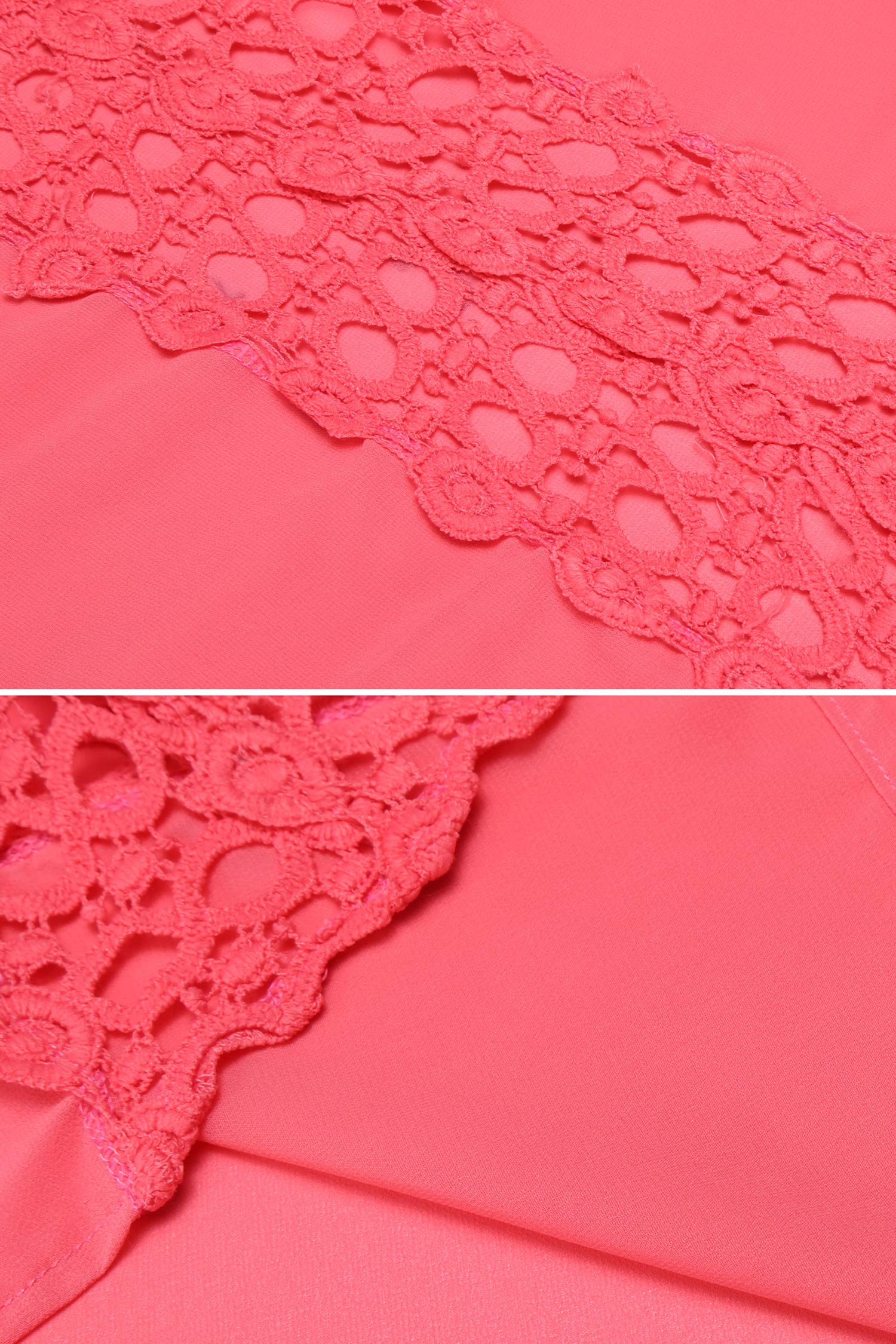 wearella Women\'s Bathing Suits Cover-Ups Chiffon Blouse Beachwear Bikini Swimsuit Pink